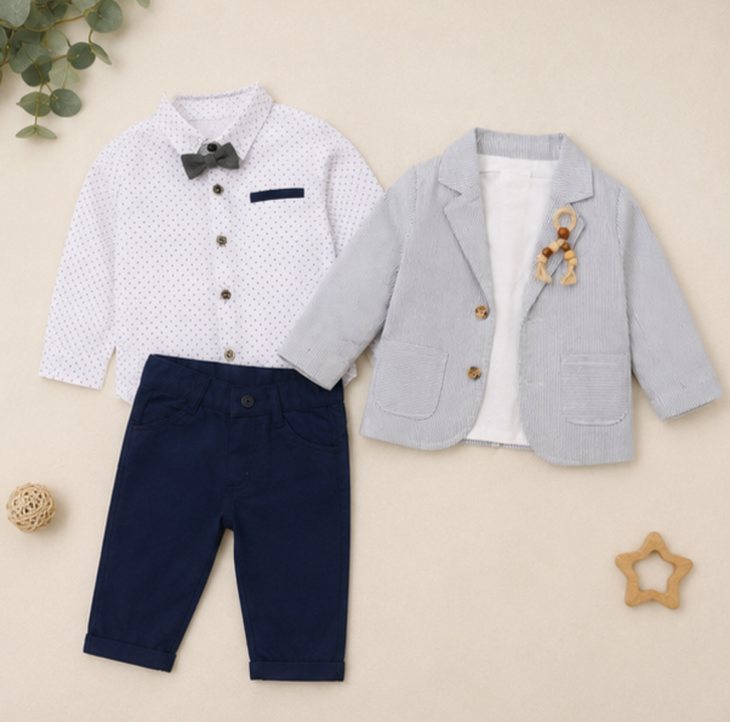 Luxury Boys Cotton Blazer Set | Boutique Formal Outfit