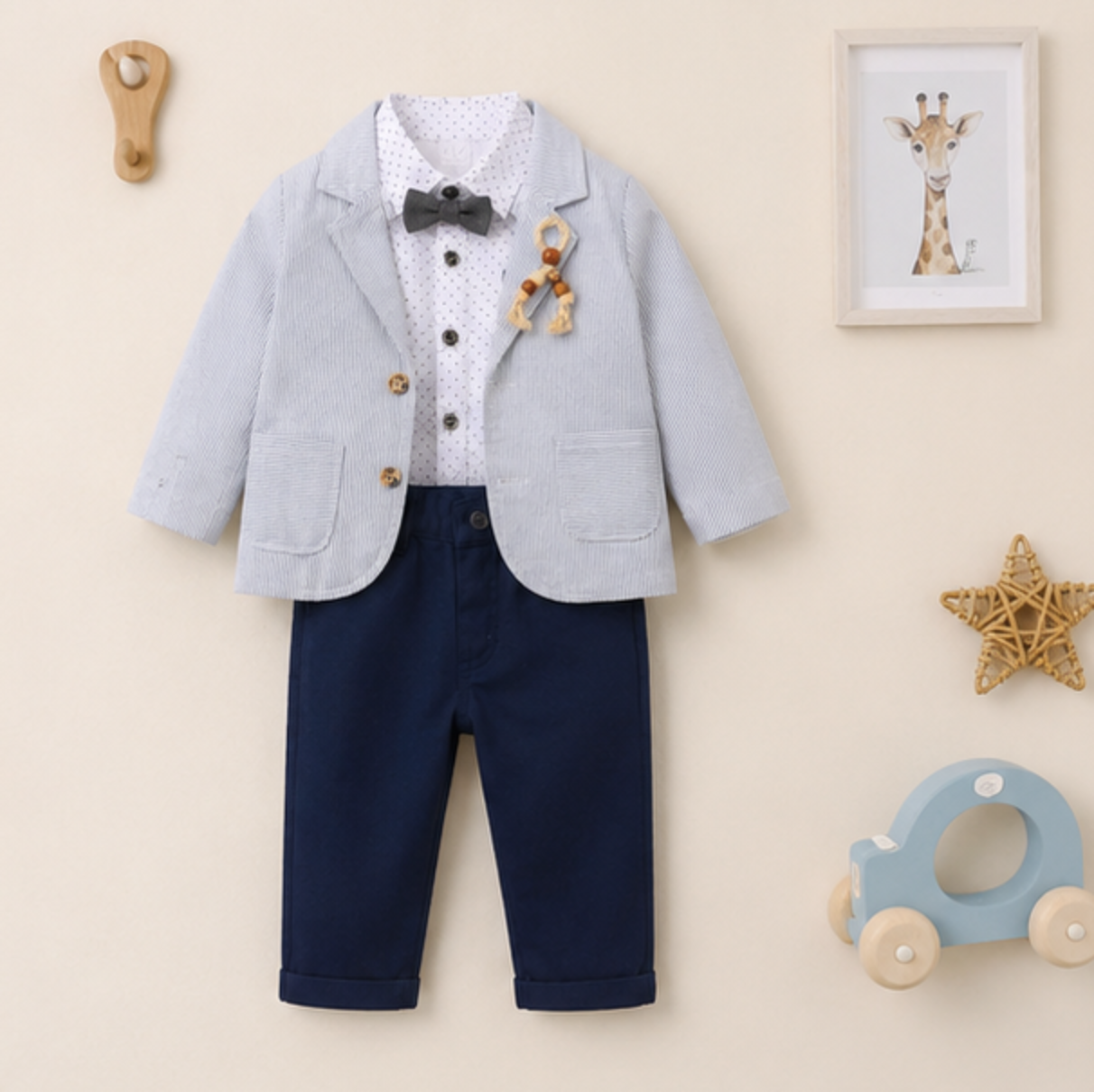 Luxury Boys Cotton Blazer Set | Boutique Formal Outfit