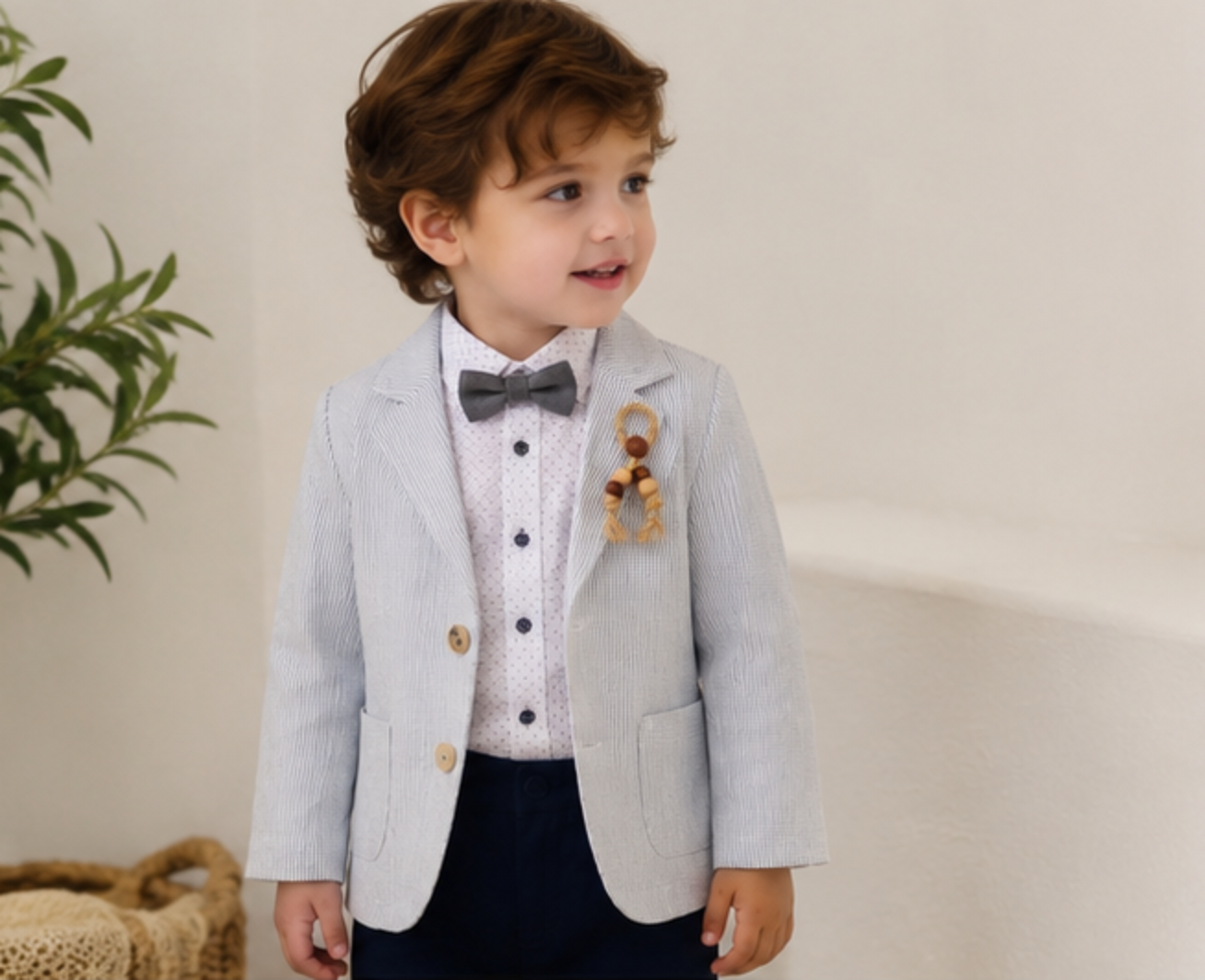Luxury Boys Cotton Blazer Set | Boutique Formal Outfit