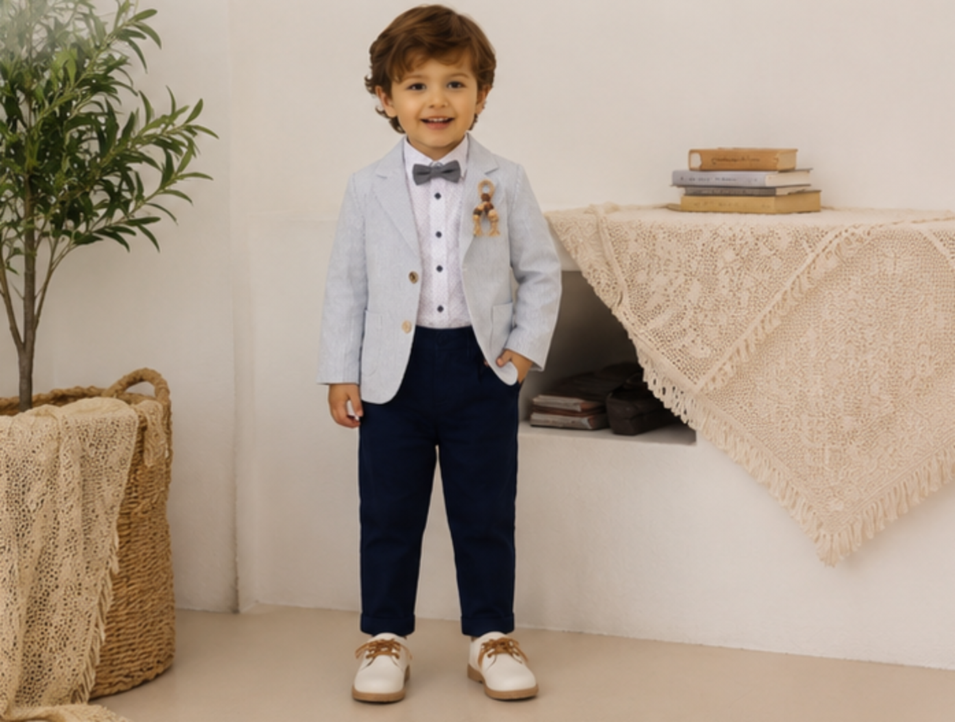 Luxury Boys Cotton Blazer Set | Boutique Formal Outfit