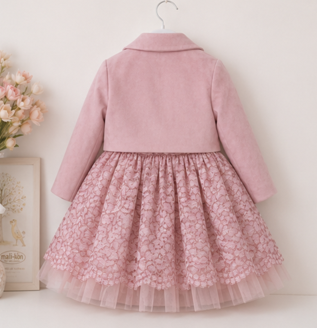 Girls Lace Party Dress with Matching Jacket