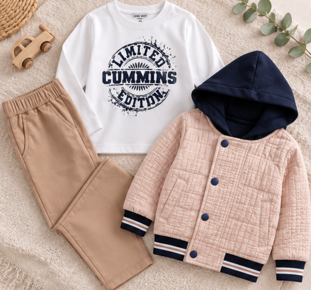 Luxury Boys Quilted Jacket Set | Boutique 3 Piece Outfit