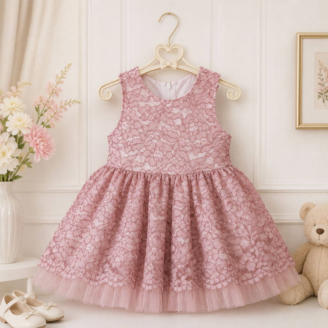 Girls Lace Party Dress with Matching Jacket