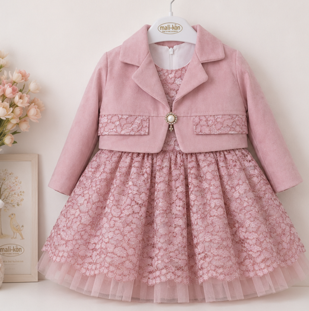 Girls Lace Party Dress with Matching Jacket
